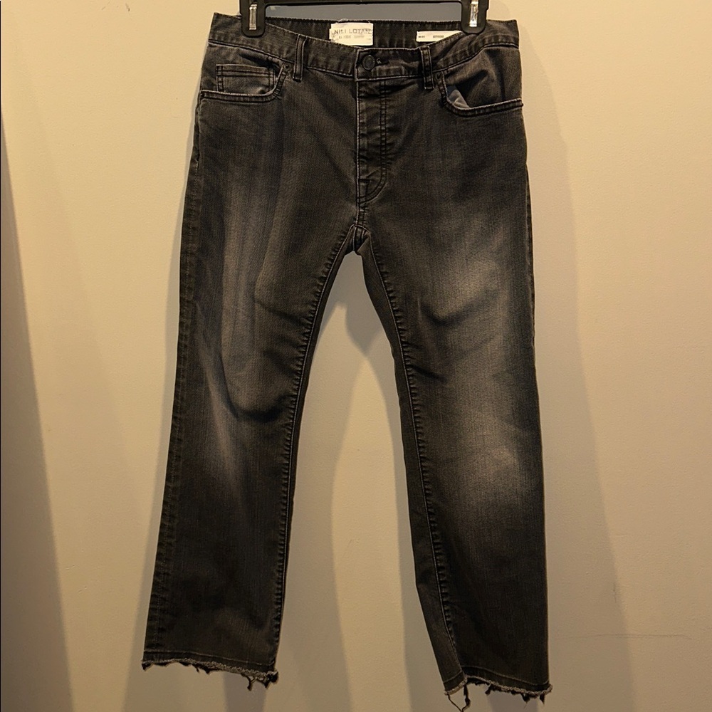 Nili Lotan Black Faded Ankle Cropped Jeans - Picture 2 of 4
